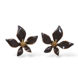 Floral De Brown Stud Earrings