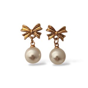 Bow Pearl Studs