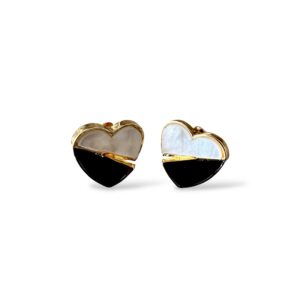 White-Black Love Twist Earring