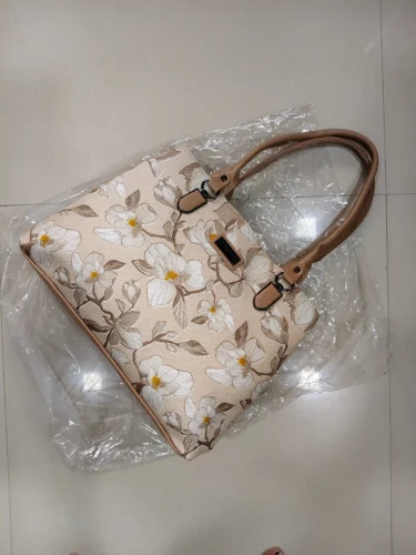Beige Floral Shoulder Bag photo review