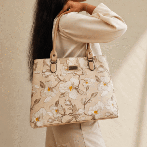 Beige Floral Shoulder Bag